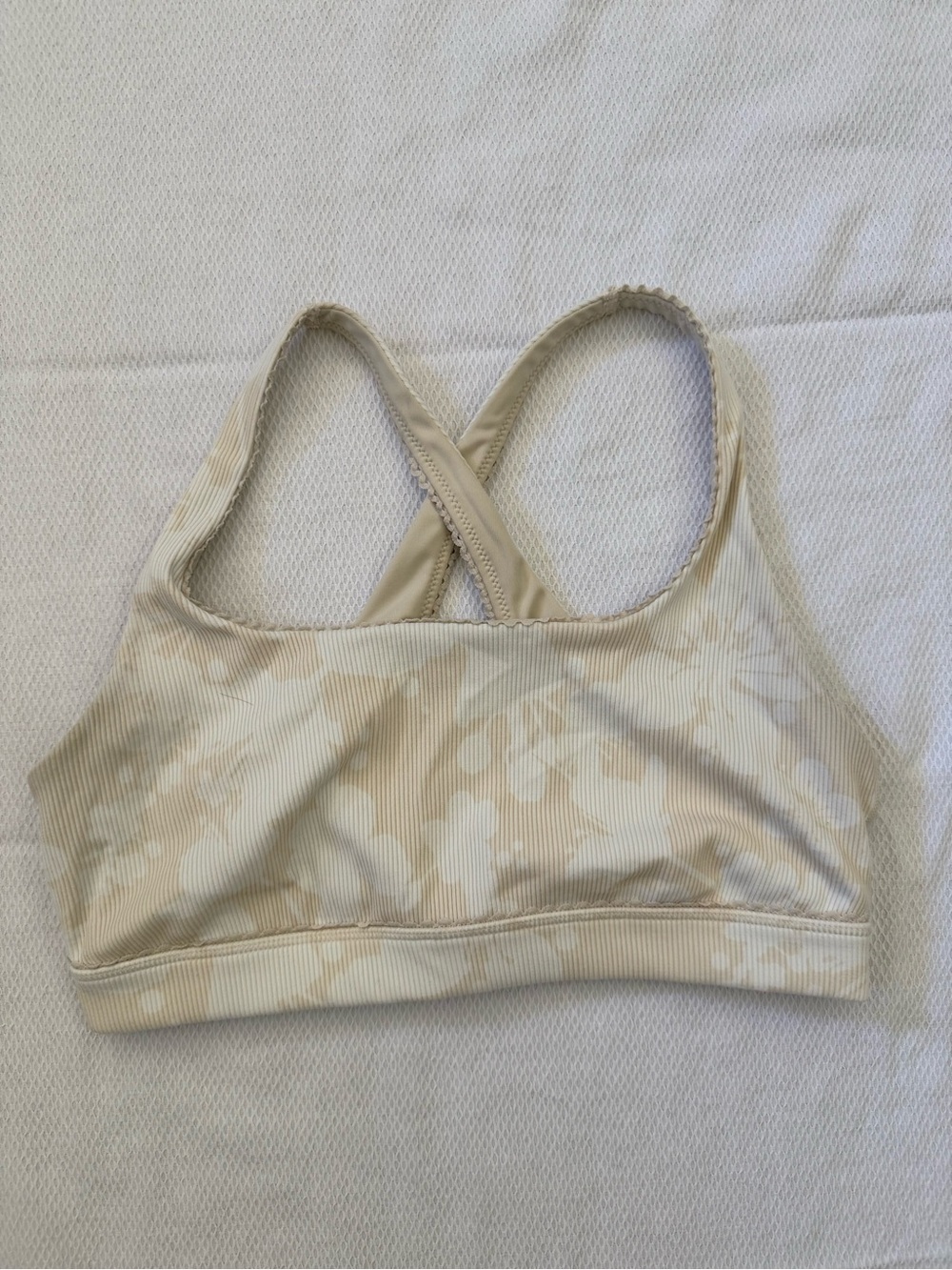 aerie Cream Tie-Dye Crossback Sports Bra